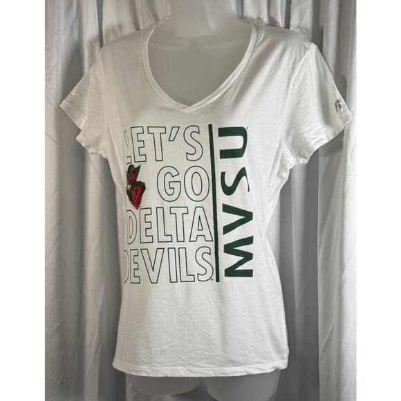 Russell Mississippi Valley State University T-Shirt, White & Green, Sz: M, 84-04 - Picture 3 of 13